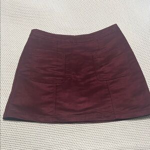 Faux Suede Burgundy Women's Skirt